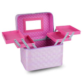 Makeup Vanity Box with Mirror Foldable Trays