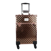 Professional Multi Function Artist Rolling Trolley Beauty Train Case (3599 Rosegold)