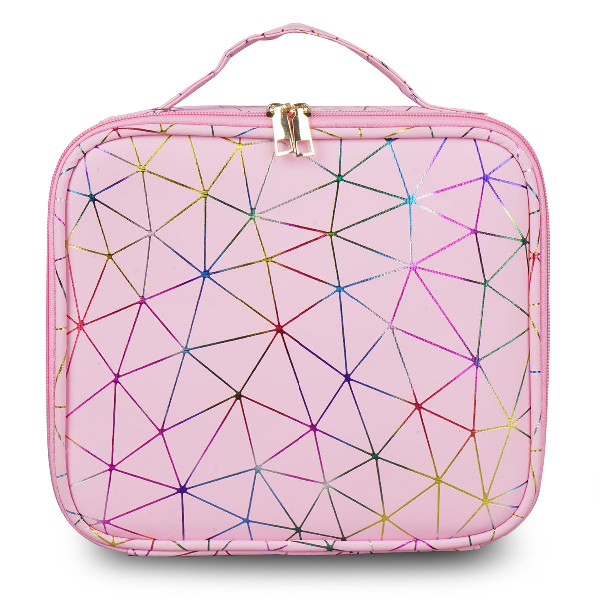 Professional Makeup Organizer Bag Customizable Compartments (Baby Pink) (8506)
