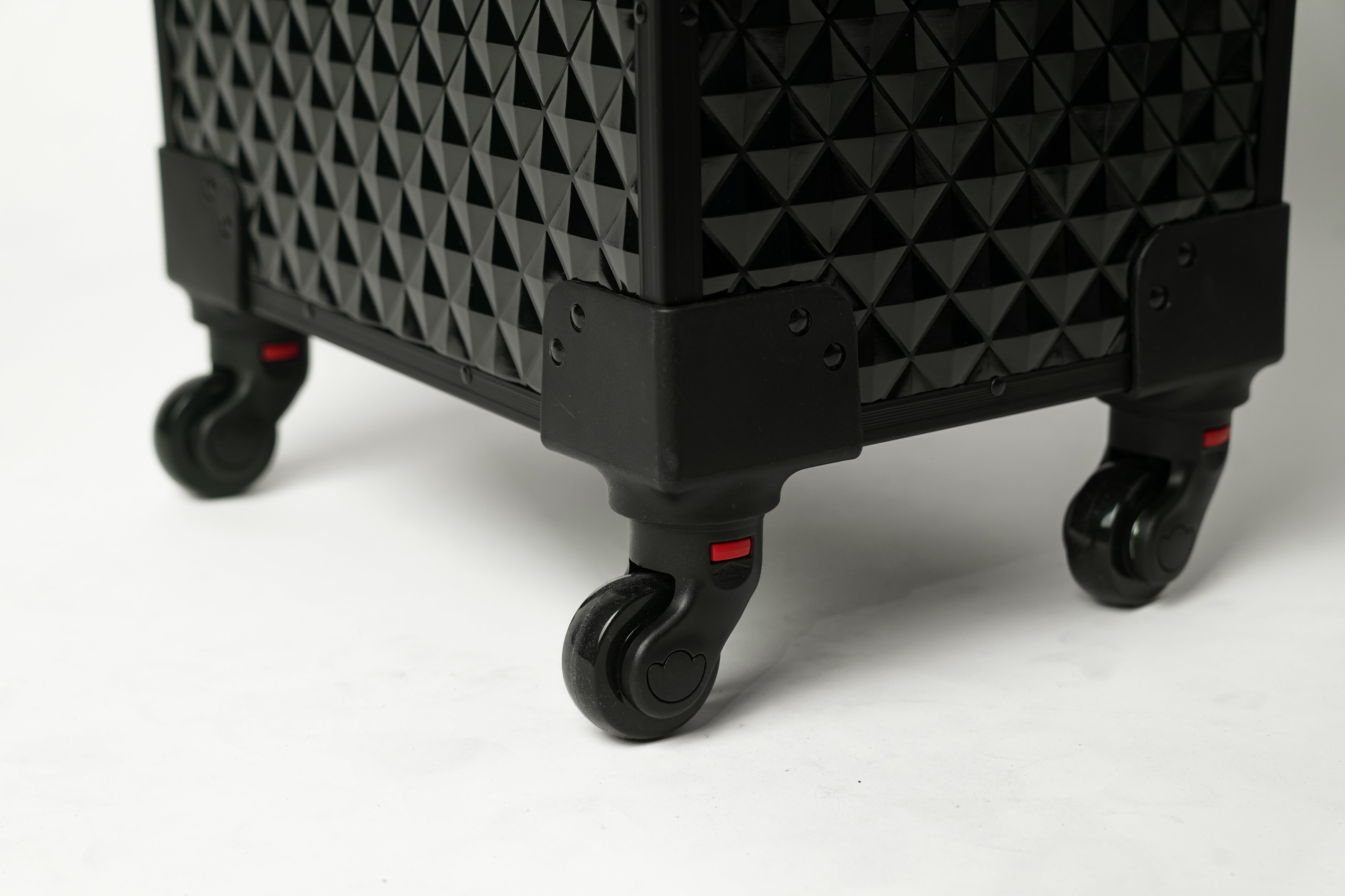Makeup Artist Rolling Trolley Makeup Box Beauty Train Case Cosmetic Organizer  (3599 BLACK)