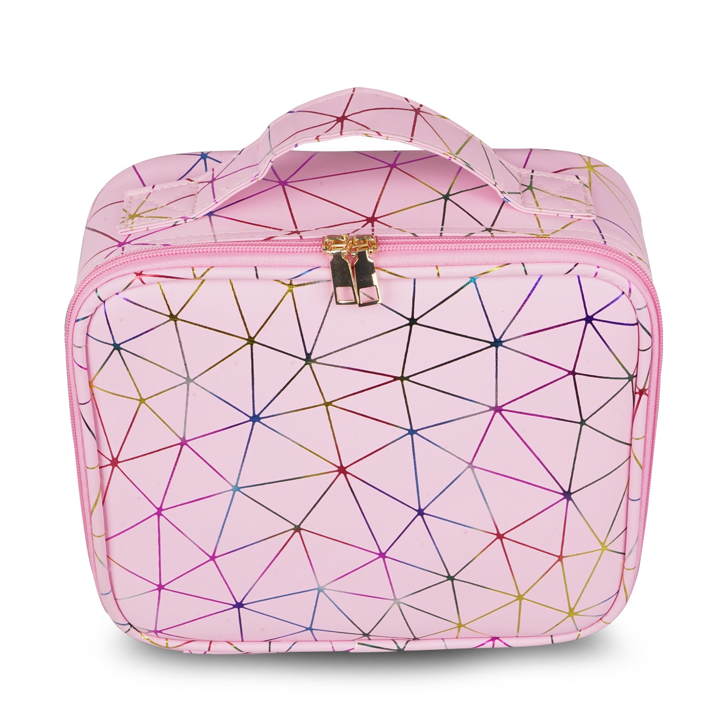 Professional Makeup Organizer Bag Customizable Compartments (Baby Pink) (8506)