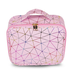 Professional Makeup Organizer Bag Customizable Compartments (Baby Pink) (8506)