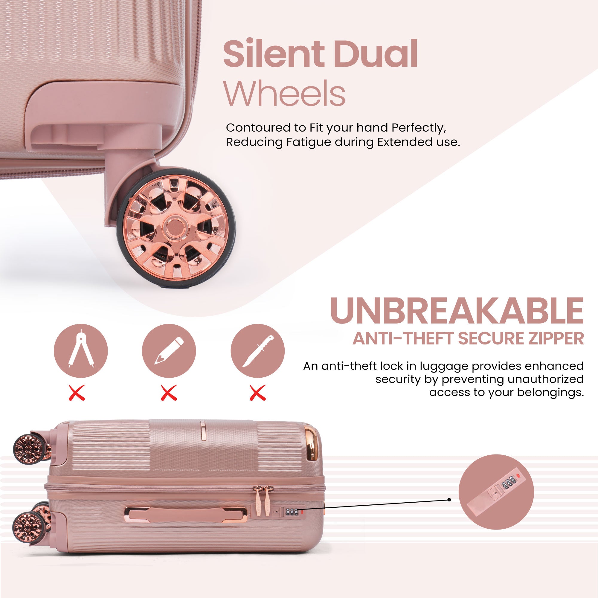 Premium Luggage Hard Case Spinner (Set of 3)