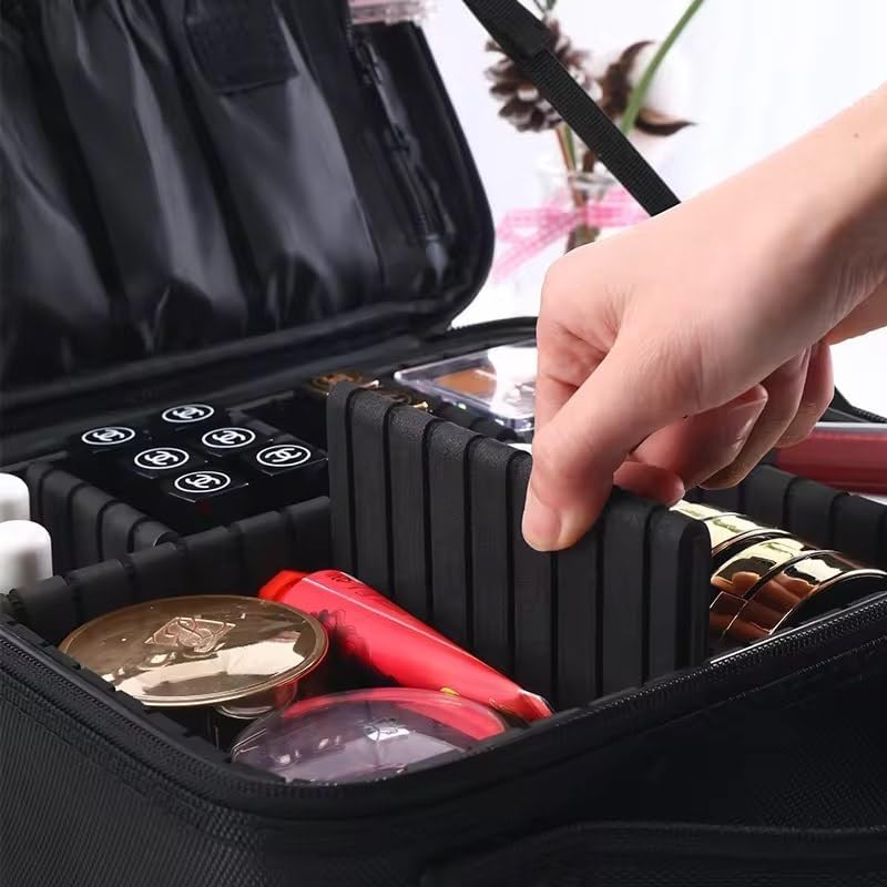 Faux Leather Professional Makeup Organizer Bag for Home & Travel