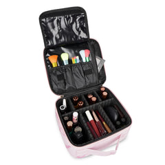 Faux Leather Professional Makeup Organizer Bag for Home & Travel