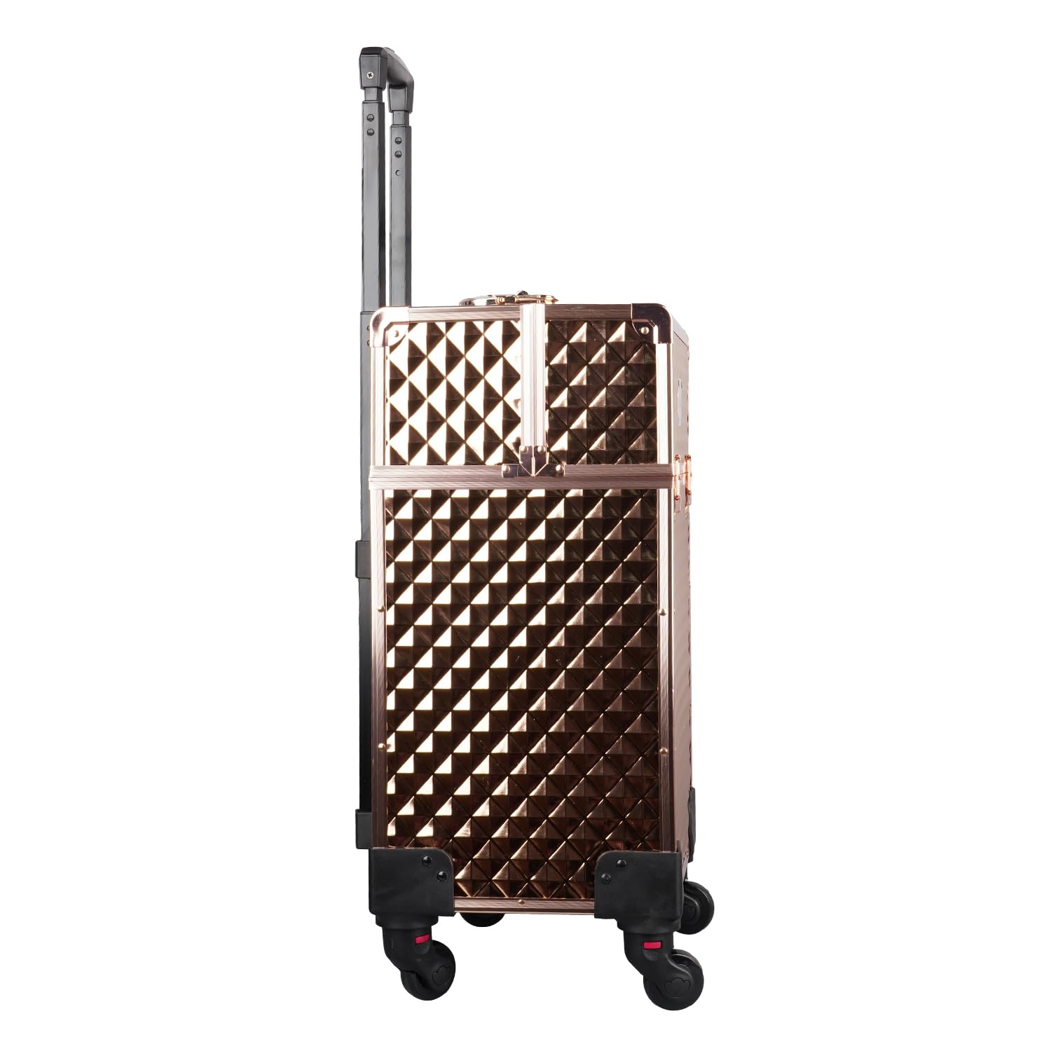 Professional Multi Function Artist Rolling Trolley Beauty Train Case (3599 Rosegold)
