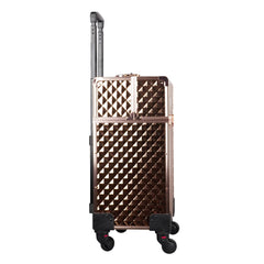 Professional Multi Function Artist Rolling Trolley Beauty Train Case (3599 Rosegold)