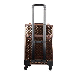Professional Multi Function Artist Rolling Trolley Beauty Train Case (3599 Rosegold)