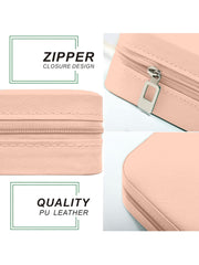 Portable Travel Jewellery Box for Women – Compact Organizer Case with Necklace Hooks, Ring Holder & Compartments