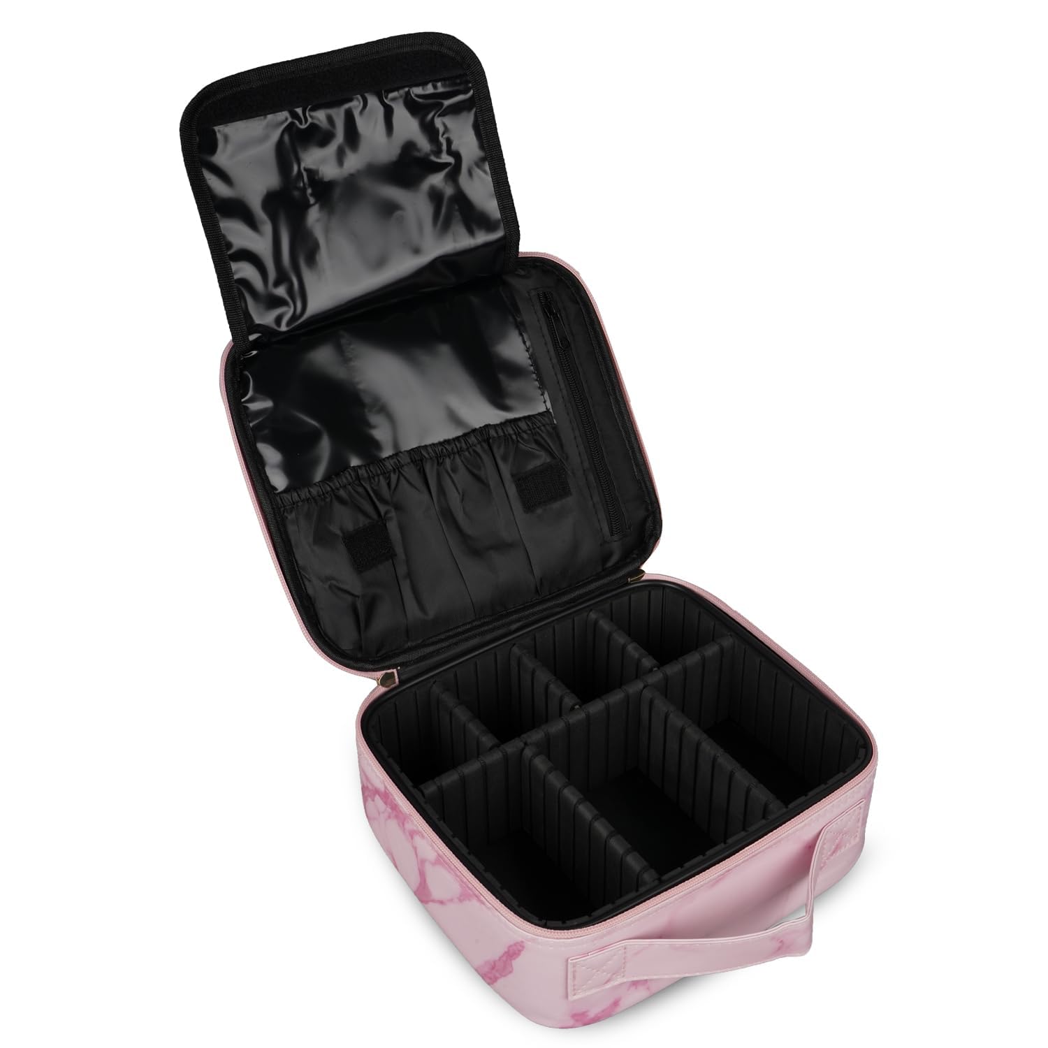 Faux Leather Professional Makeup Organizer Bag for Home & Travel