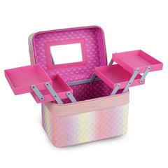 Vanity Box with Mirror Foldable Trays