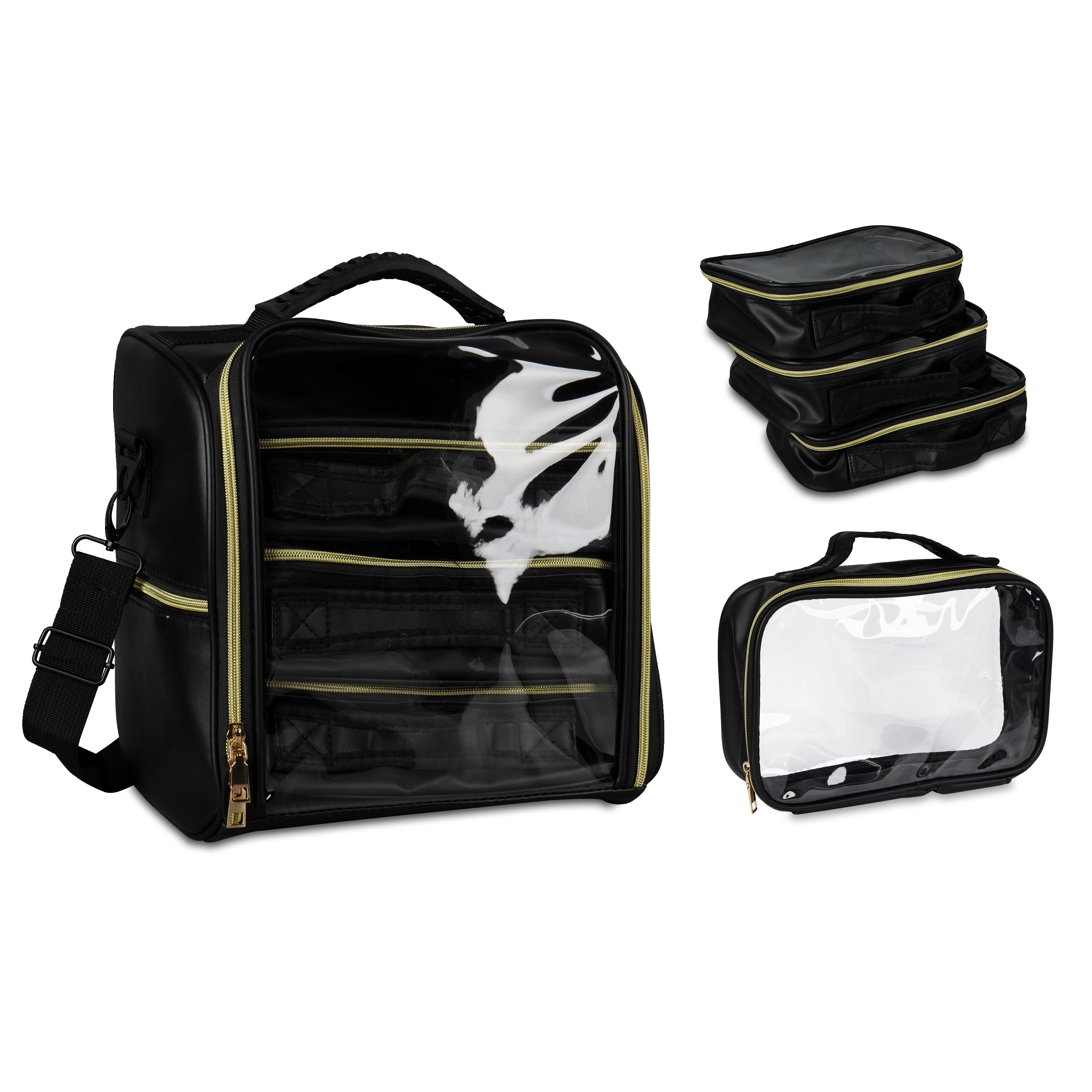 Makeup Bag with 3 Removable Pouches Large Capacity Toiletry Storage Bag