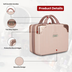 Hard Shell Cosmetic Box Portable (Beige)