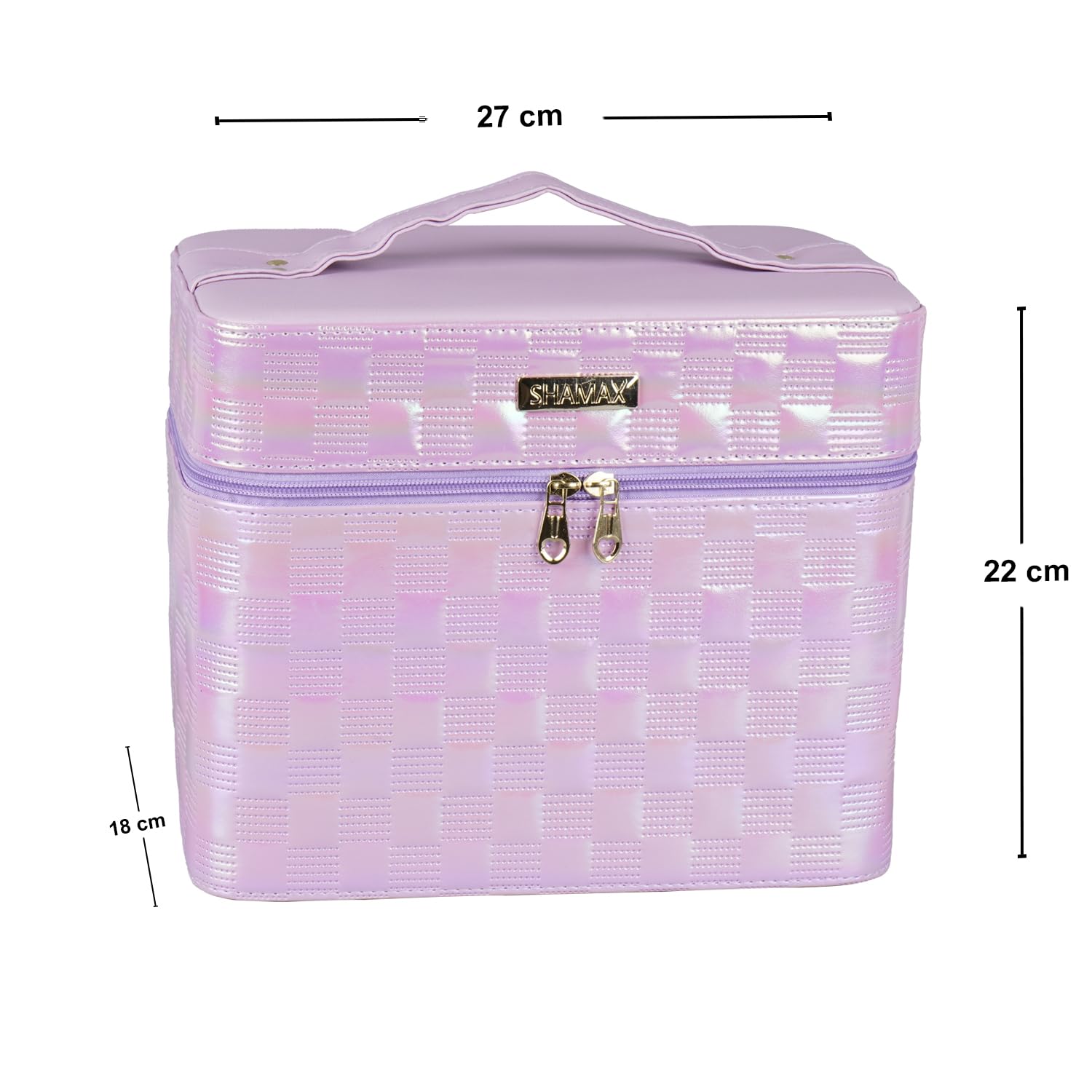 Makeup Vanity Box with Mirror Foldable Trays