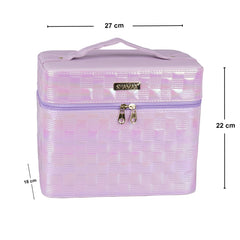 Makeup Vanity Box with Mirror Foldable Trays
