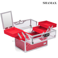 Bridal Makeup Case Lockable Vanity Case (29-Red)