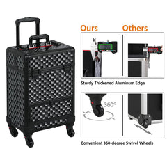 Makeup Artist Rolling Trolley Makeup Box Beauty Train Case (8163)