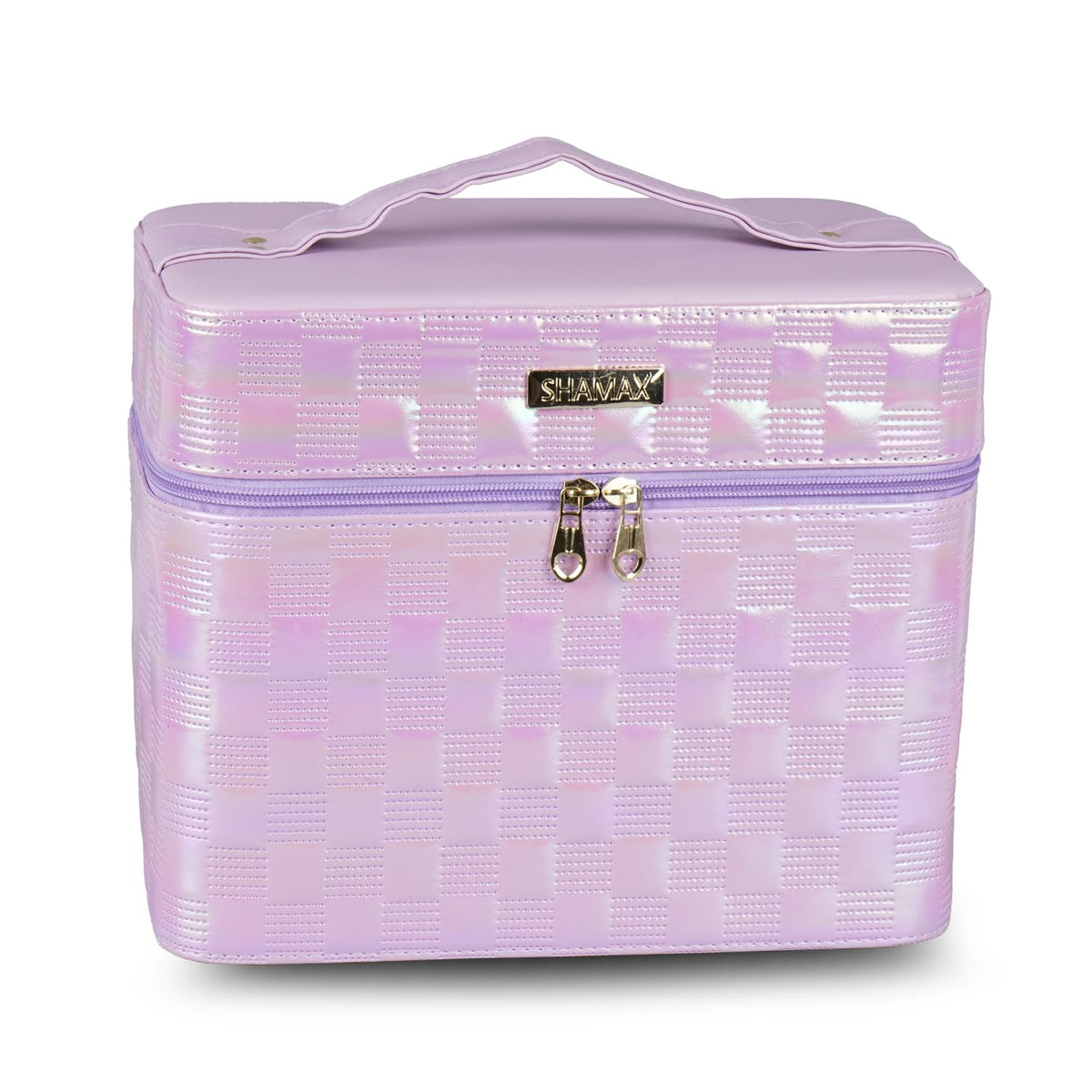 Makeup Vanity Box with Mirror Foldable Trays