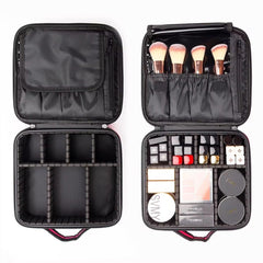 Faux Leather Professional Makeup Organizer Bag for Home & Travel