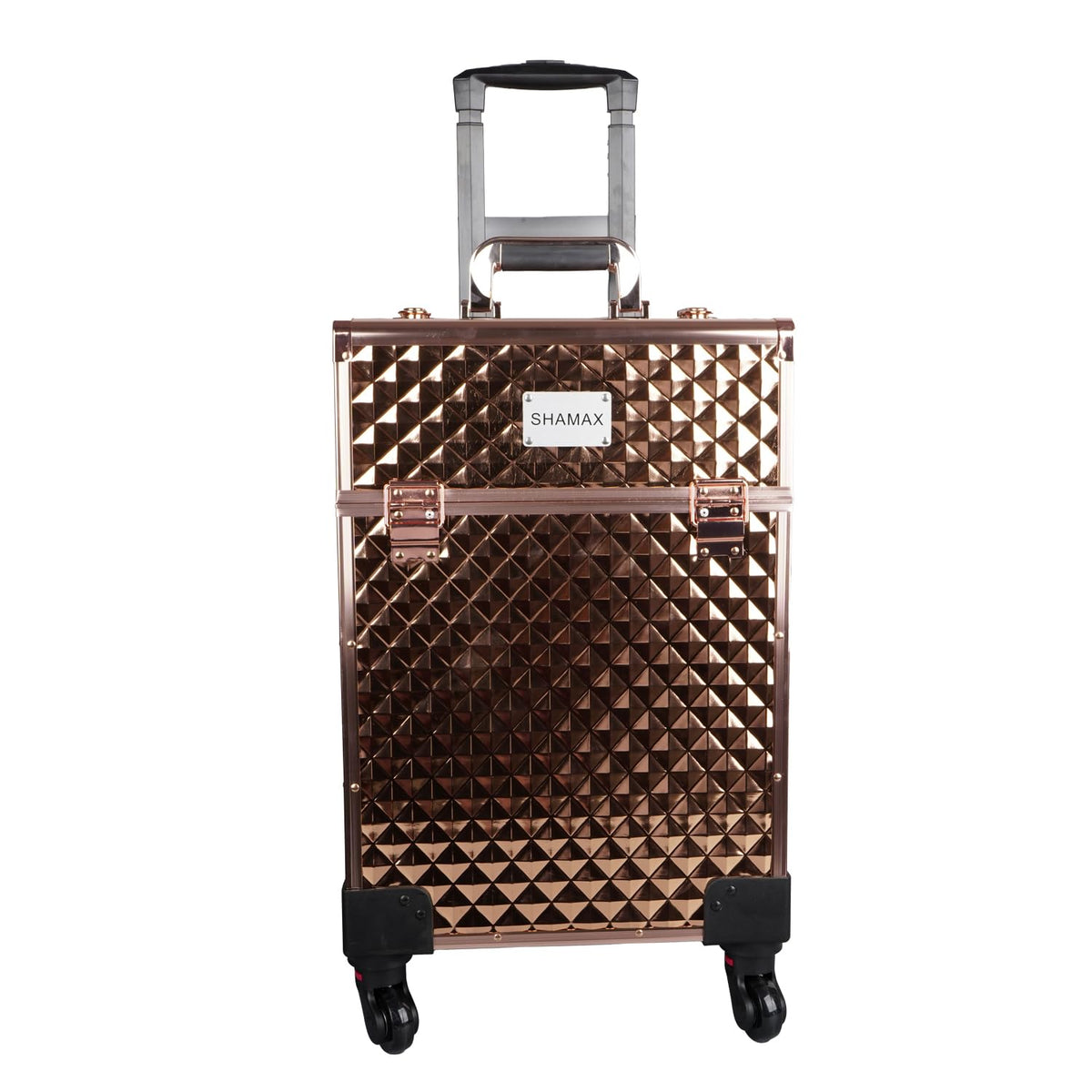 Professional Multi Function Artist Rolling Trolley Beauty Train Case (3599 Rosegold)