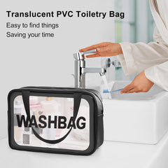 Washbag Pouch Bag for Home & Travel, Toiletry Bag for Women (Black)