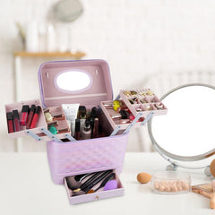 Vanity Box with Mirror Makeup Organizer for Women