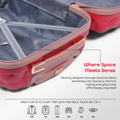 Hard Case Luggage Suitcase Medium (24 Inch) RED