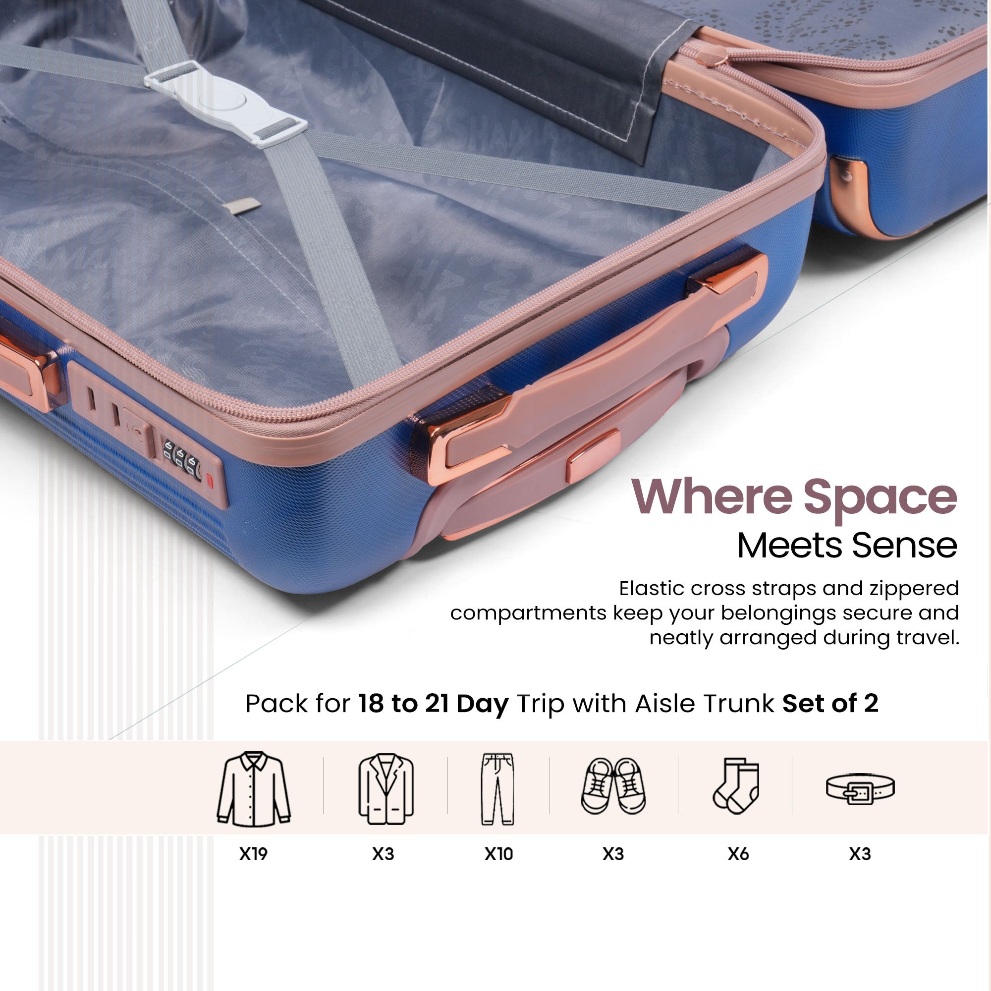 Premium Luggage Travel Trolley Bag (Set of 3)