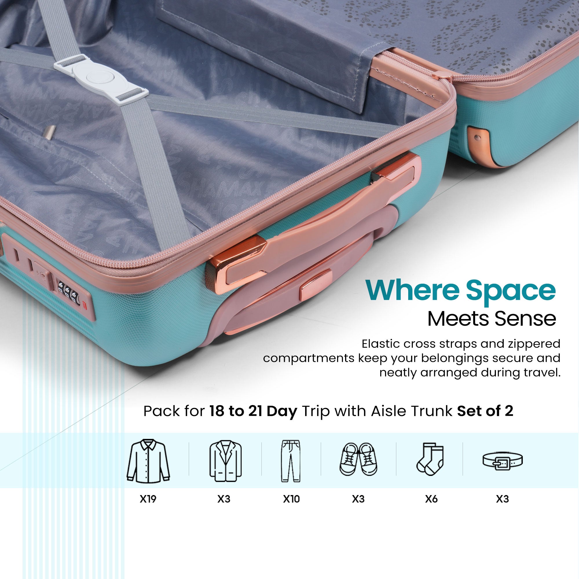 Premium Luggage Travel Trolley Bag (Set of 3)
