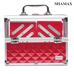 Bridal Makeup Case Lockable Vanity Case (29-Red)