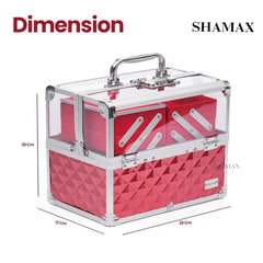 Bridal Makeup Case Lockable Vanity Case (29-Red)