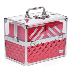 Bridal Makeup Case Lockable Vanity Case (29-Red)