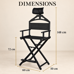 Makeup Artist Director Chair with Head & Foot Rest,  Foldable Chair