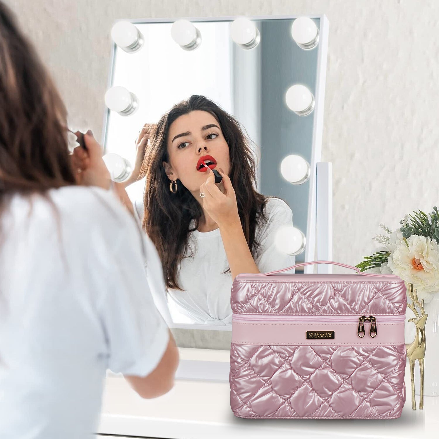 Cosmetic Bridal Make Up Box Trousseau Box Vanity Beauty Case (630)