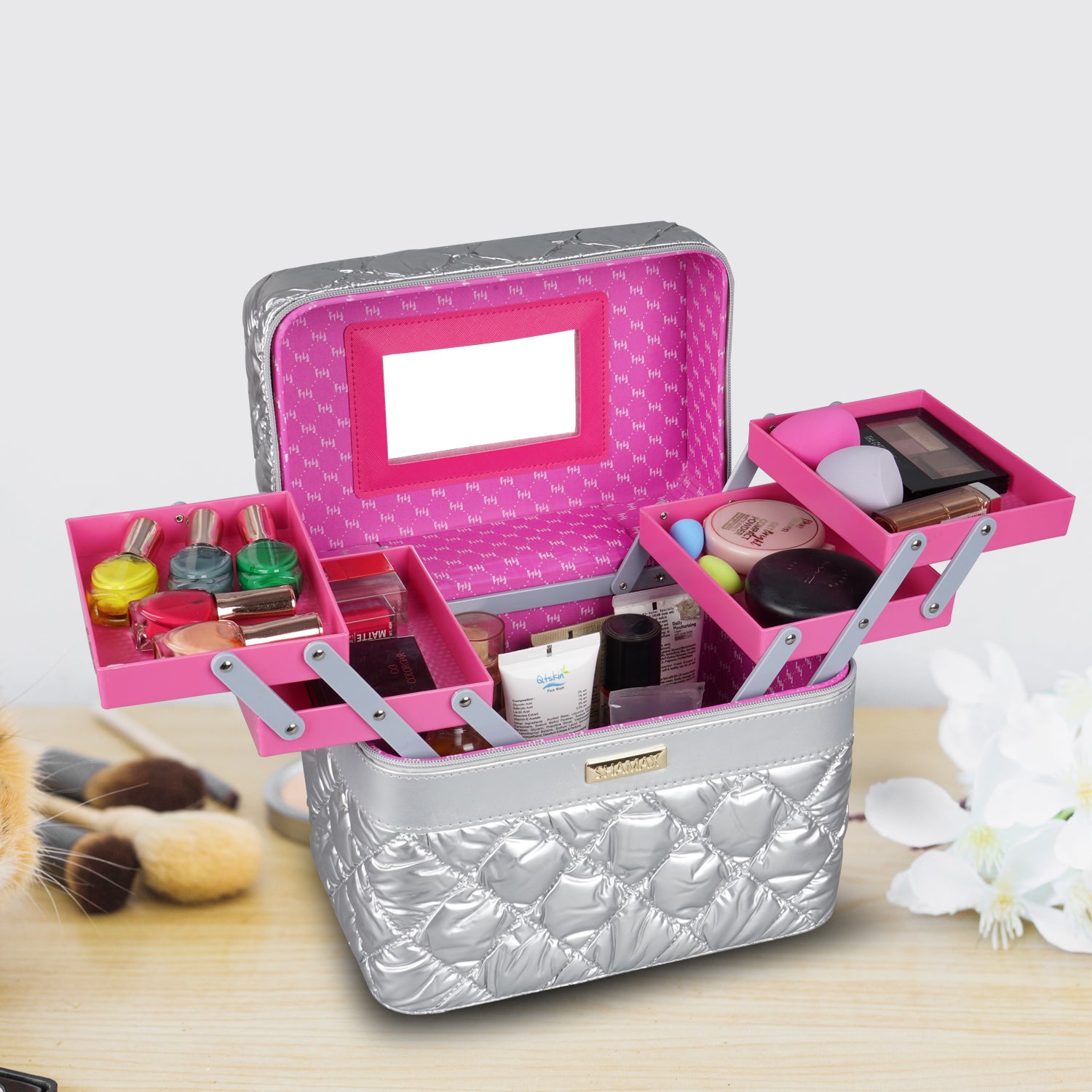 Cosmetic Bridal Make Up Box Trousseau Box Vanity Beauty Case (630)