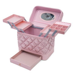 Makeup Organizer Box Vanity Case with Mirror