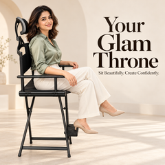 Makeup Artist Director Chair with Head & Foot Rest,  Foldable Chair