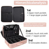 Professional Makeup Organizer Bag for Women PU Leather