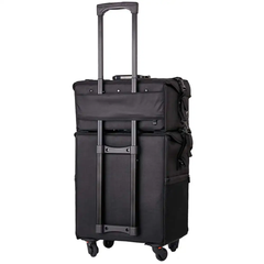 Professional Rolling Makeup Case Trolley - Detachable 2 Bags - 8 Removable Drawers