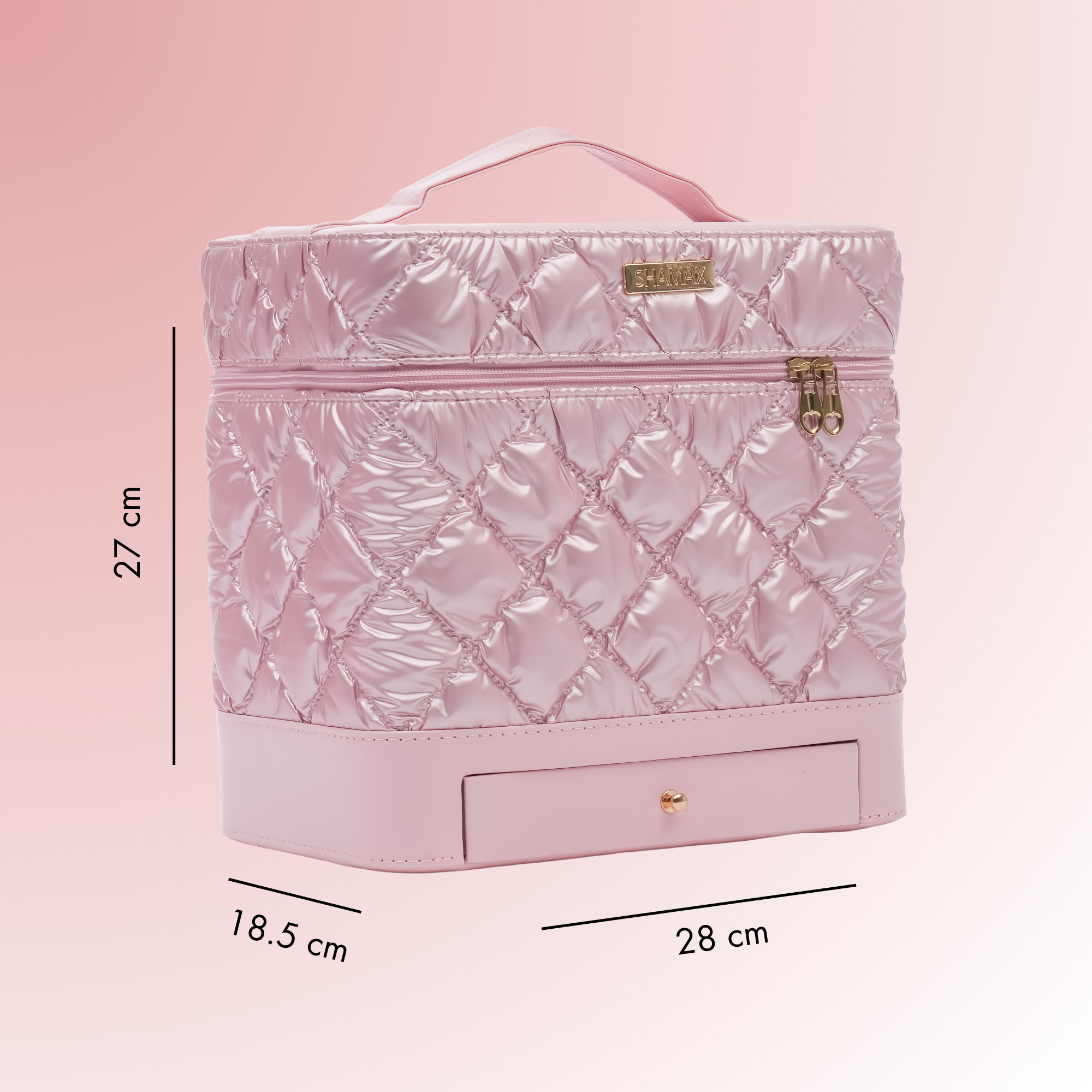 Makeup Organizer Box Vanity Case with Mirror