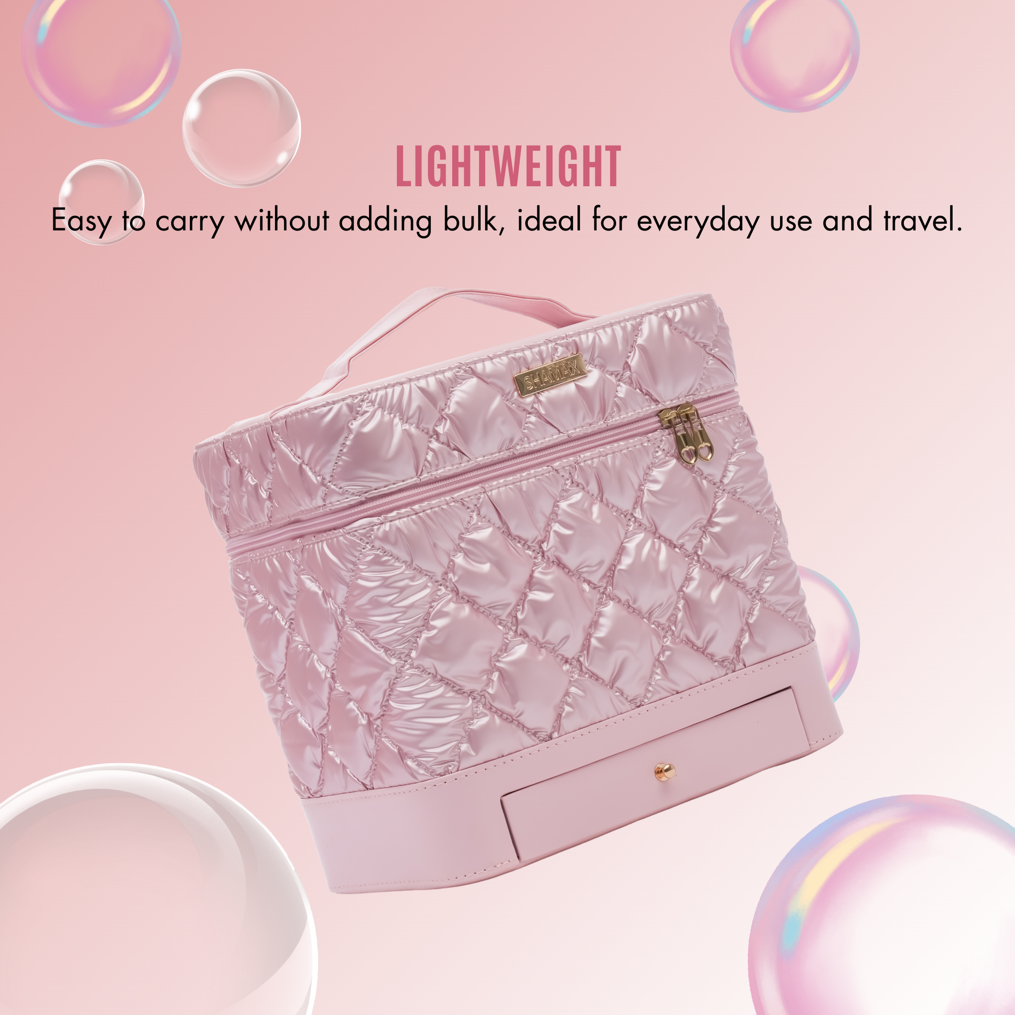 Makeup Organizer Box Vanity Case with Mirror