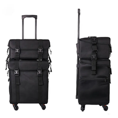Professional Rolling Makeup Case Trolley - Detachable 2 Bags - 8 Removable Drawers