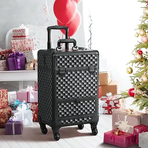 Makeup Artist Rolling Trolley Makeup Box Beauty Train Case (8163)