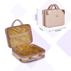 Hard Shell Cosmetic Box Portable (Beige)