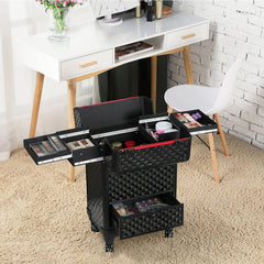 Makeup Artist Rolling Trolley Makeup Box Beauty Train Case (8163)