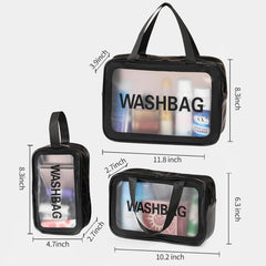 Washbag Pouch Bag for Home & Travel, Toiletry Bag for Women (Black)