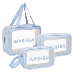 Makeup Pouch Set, Women Cosmetic Organizer Bag (Sky Blue)