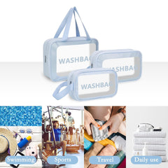 Makeup Pouch Set, Women Cosmetic Organizer Bag (Sky Blue)