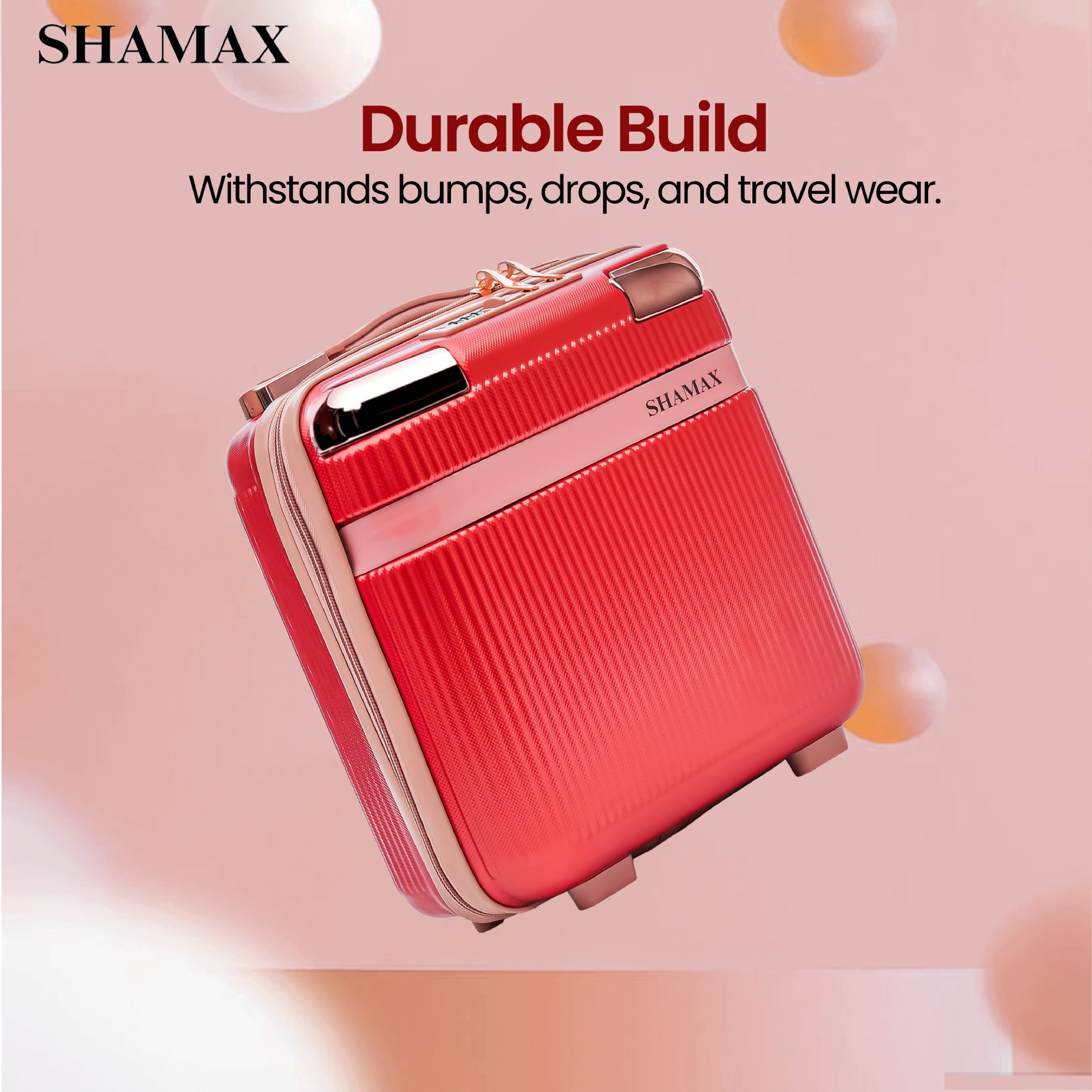Hard Shell Vanity Box Portable (Red) - Durable
