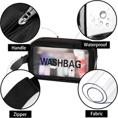 Washbag Pouch Bag for Home & Travel, Toiletry Bag for Women (Black)